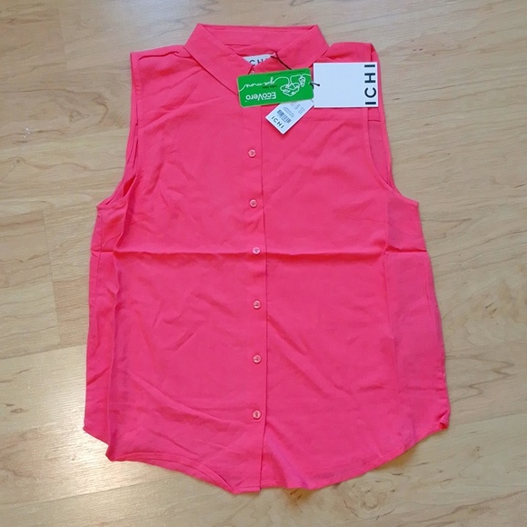 ICHI Ihmain Sleeveless Collared Top Shirt Blouse M - Picture 9 of 15